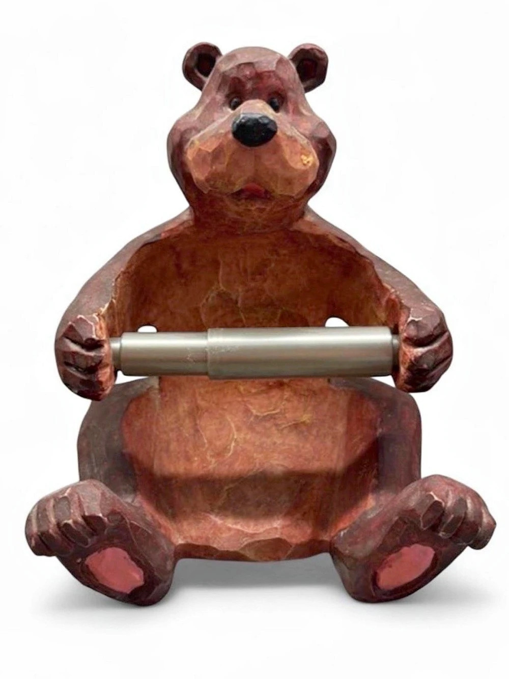 Bear Toilet Paper Holder in Brown & White